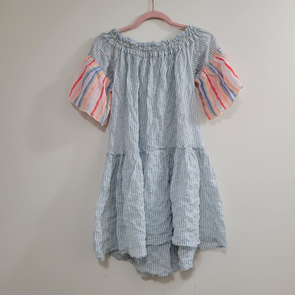 Lem lem striped off the shoulder mini dress drop waist XS - Picture 1 of 5